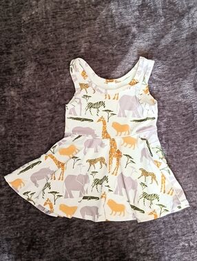 Animal Print Safari Sleeveless A-Line Dress Multicolor baby girl size:9-12month